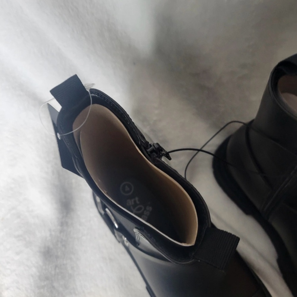 art class Black Lug Sole Chelsea Boots with Side Zipper - Picture 3 of 12